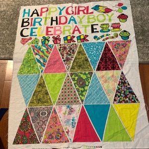 Birthday banner or quilt fabric panel
